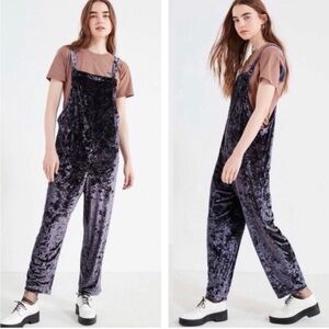 Urban Outfitters M Shapeless Crushed Velvet Overall Jumpsuit Y2K 90s 80s Retro